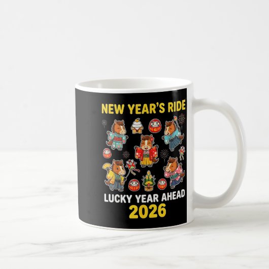 Mug New Year’s Ride 2026 Cute Zodiac Celebration Graph (Droite)