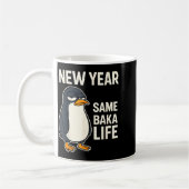 Mug New Year Same Baka Life Penguin Joke (Gauche)