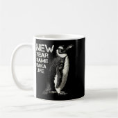 Mug New Year Same Baka Life Penguin Joke Sarcastic Mem (Gauche)