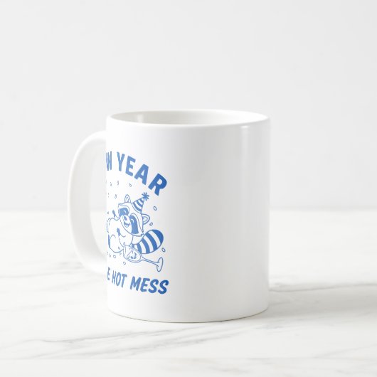 Mug New Year Same Hot Mess Raccoon Fun Party  (Devant gauche)