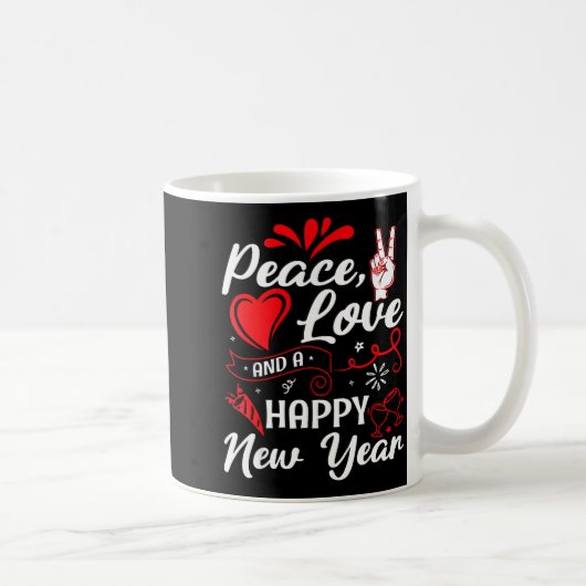 Mug New Year Wishes, Peace, Love, Happy New Year, New  (Droite)