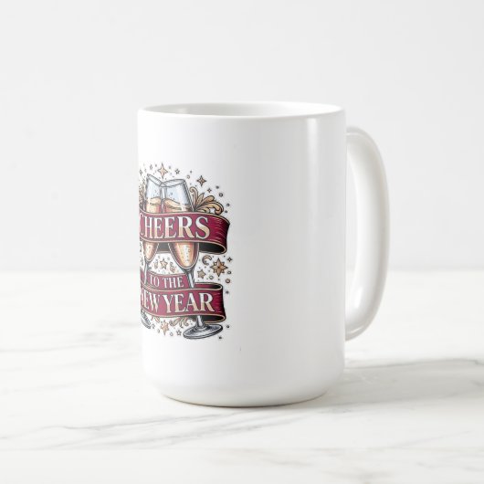Mug New Year's Champagne T-Shirt, Premium Ornate Toast (Devant droit)