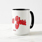 Mug New-York 1898 Red Arc Logo Typography  (Devant droit)