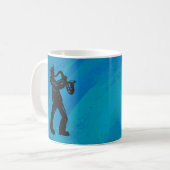 Mug New York Boogie Nuits Saxophone Bleu (Devant gauche)