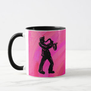 Mug New York Boogie Nuits Saxophone Hot Pink