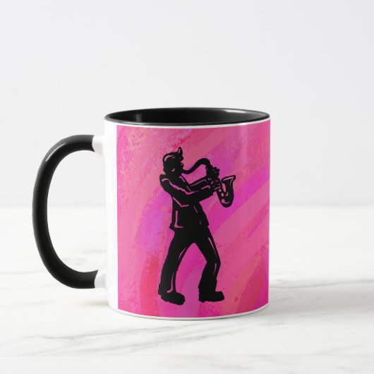 Mug New York Boogie Nuits Saxophone Hot Pink (Gauche)