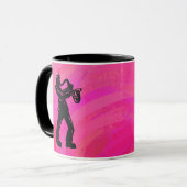 Mug New York Boogie Nuits Saxophone Hot Pink (Devant gauche)