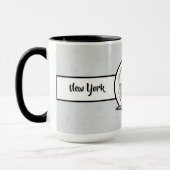 Mug New York City Élégant lin Ringer 15oz (Gauche)