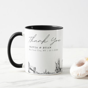 Mug New York City Mariage minima de café personnalisé 