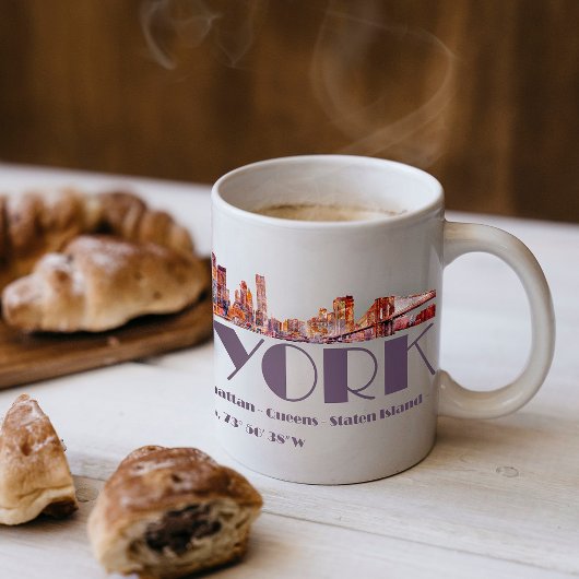 Mug New York City Skyline. Boroughs et coordonnées