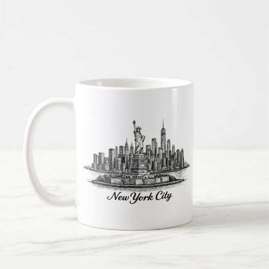 Mug New York City Skyline Line Art Illustration (Gauche)