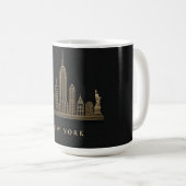 Mug New York Skyline Gold Line Art (Devant droit)