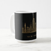 Mug New York Skyline Gold Line Art (Devant gauche)