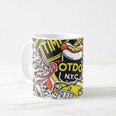 Mug New York urbain : patchwork autocollant. (Devant gauche)