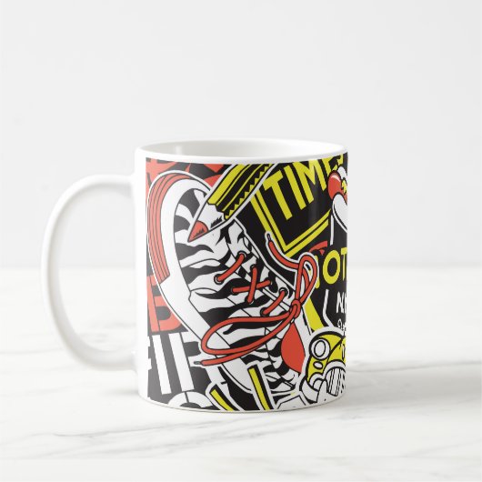 Mug New York urbain : patchwork autocollant. (Gauche)