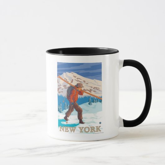 Mug New YorkSkier transportant des skis (Droite)