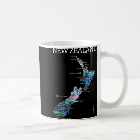 Mug New Zealand Kiwi Detailed Map (Droite)