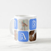 Mug Newborn Baby Boy 5 photo collage keepsake Blue (Devant gauche)