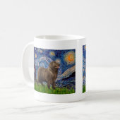 Mug Newfie (marron2) - Nuit étoilée (Devant gauche)