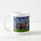 Mug Newfie (marron2) - Nuit étoilée (Gauche)