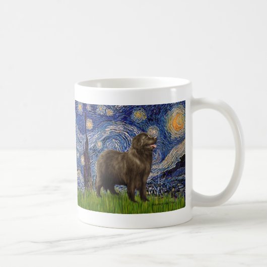 Mug Newfie (marron2) - Nuit étoilée (Droite)