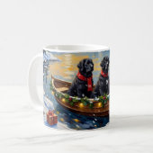 Mug Newfoundland Dog Christmas Boat Holiday (Devant gauche)