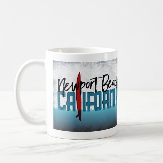 Mug Newport Beach California Surfboard Surf (Gauche)