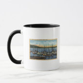 Mug Newport, Oregon - Flotte de pêche Saumon à Yaquin (Gauche)