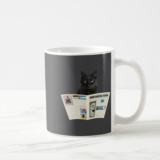 Mug Newspaper Breaking News Black Cat Au Journal  (Droite)