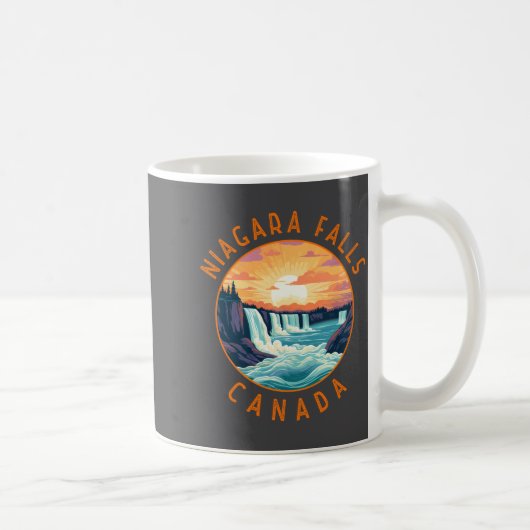 Mug Niagara Falls Canada Retro Distressed Circle _1  (Droite)