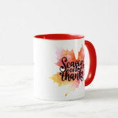 Mug Nice Feuilles Automne Saison Merci (Devant droit)