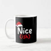 Mug Nice (ish) Naughty Angel Funny Christmas List Fami (Gauche)