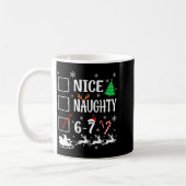 Mug Nice Naughty 67 Funny Christmas Brainrot Six Seven (Gauche)
