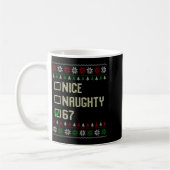 Mug Nice Naughty 67 Funny Ugly Sweater Slang Brainrot (Gauche)