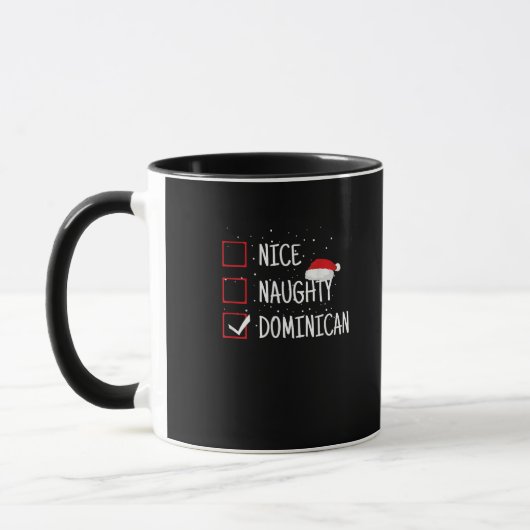 Mug Nice Naughty Dominican Christmas List (Gauche)