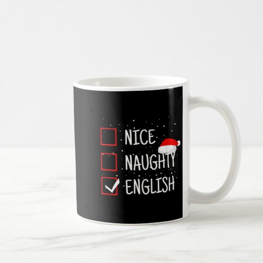 Mug Nice Naughty English Christmas Checklist Funny Eng (Droite)