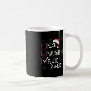 Mug Nice Naughty Flute Player Liste Noël Père Noël Cla