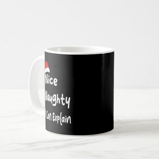 Mug Nice Naughty I Can Explain Funny Christmas List Fa (Devant gauche)