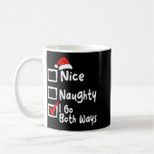 Mug Nice Naughty I Go Both Ways Funny Christmas List F (Gauche)