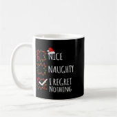 Mug Nice Naughty I Regret Nothing Christmas List Funny (Gauche)