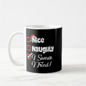 Mug Nice Naughty I Swear I Tried Christmas Funny (Gauche)