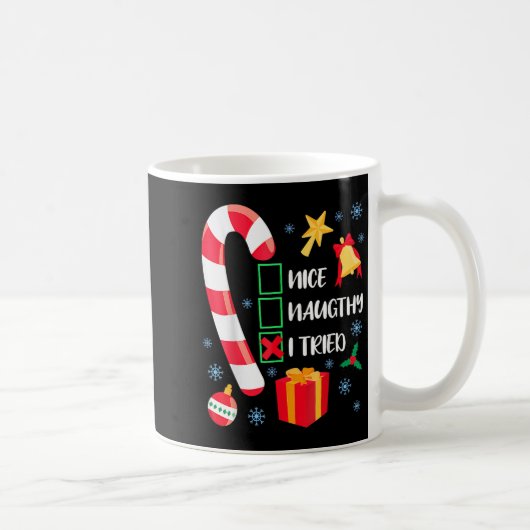 Mug Nice Naughty I Tried Xmas Funny Christmas Family P (Droite)