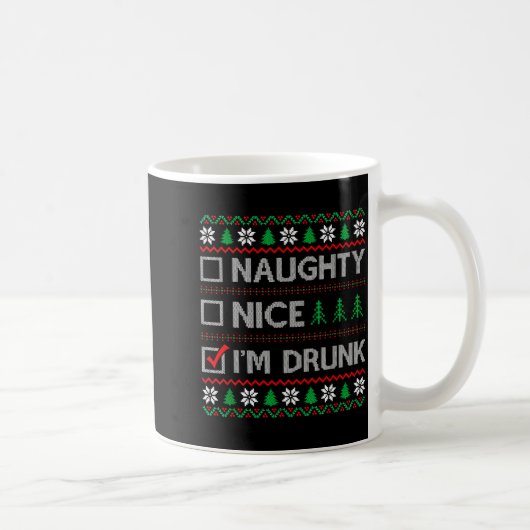 Mug Nice Naughty I'm Drunk Checklist Ugly Christmas Sw (Droite)