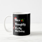Mug Nice Naughty It's My Birthday Christmas List Père  (Gauche)