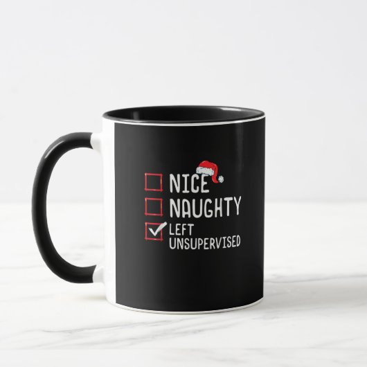 Mug Nice Naughty Left Unsupervised Christmas List (Gauche)