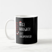 Mug Nice Naughty Left Unsupervised Christmas List Sant (Gauche)
