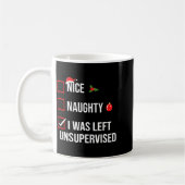 Mug Nice Naughty Left Unsupervised Funny Christmas (Gauche)