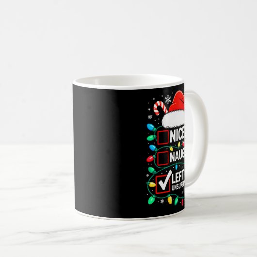 Mug Nice Naughty Left Unsupervised Shirt Funny Christm (Devant droit)