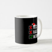 Mug Nice Naughty Mermaid Merry Christmas Santa Claus X (Devant droit)
