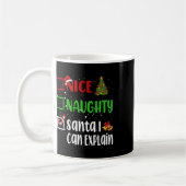Mug Nice Naughty Père Noël Je Peux Expliquer Noël List (Gauche)